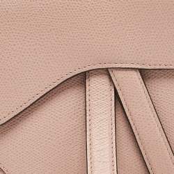 Pre Owned Dior Pink/Black Leather Saddle Belt Bag