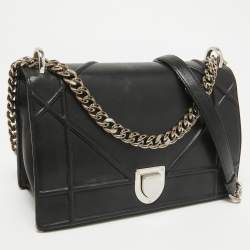 Dior Black Leather Medium Diorama Shoulder Bag