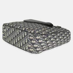 Dior Canvas and Leather Oblique Jacquard Saddle Tote Bag