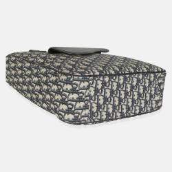 Dior Canvas and Leather Oblique Jacquard Saddle Tote Bag