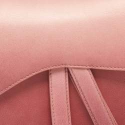 Dior Two-Tone Peach Leather Saddle Shoulder Bag