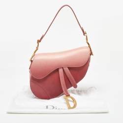 Dior Two-Tone Peach Leather Saddle Shoulder Bag