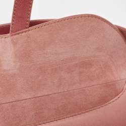 Dior Two-Tone Peach Leather Saddle Shoulder Bag