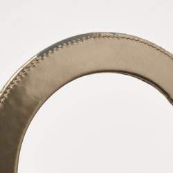 Pre Owned Dior Gold Microcannage Patent Leather Medium Lady Dior Tote