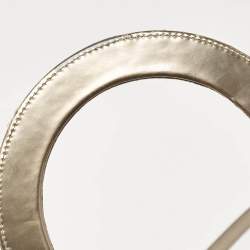 Pre Owned Dior Gold Microcannage Patent Leather Medium Lady Dior Tote