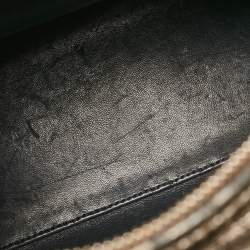 Pre Owned Dior Gold Microcannage Patent Leather Medium Lady Dior Tote