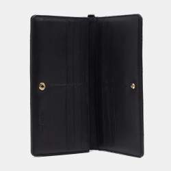 Pre Owned Dior Black Cannage Patent Leather Lady Dior Continental Wallet