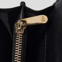 Pre Owned Dior Black Cannage Patent Leather Lady Dior Continental Wallet