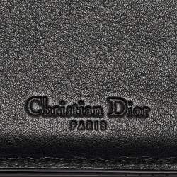 Pre Owned Dior Black Cannage Patent Leather Lady Dior Continental Wallet