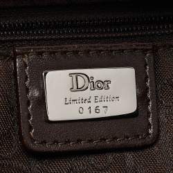 Pre Owned Dior Brown Embroidered Suede and Leather Limited Edition 0167 Embellished Saddle Bag