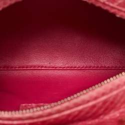 Pre Owned Dior Pink Snakeskin Leather Medium Lady Dior Tote