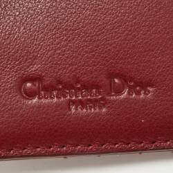 Dior Red Cannage Patent Leather Lady Dior Flap Card Holder