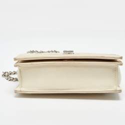 Dior Off White Leather and Sequin Mini Diorama Flap Bag