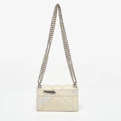 Dior Off White Leather and Sequin Mini Diorama Flap Bag