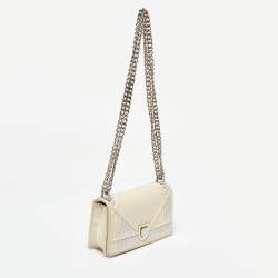 Dior Off White Leather and Sequin Mini Diorama Flap Bag