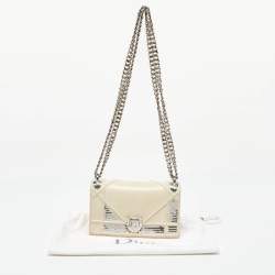 Dior Off White Leather and Sequin Mini Diorama Flap Bag