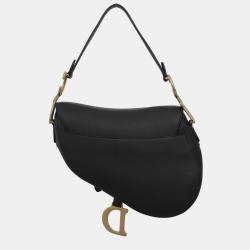 Christian Dior Black Leather Saddle Bag