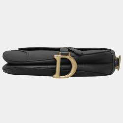 Christian Dior Black Leather Saddle Bag