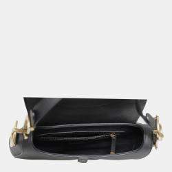 Christian Dior Black Leather Saddle Bag