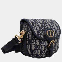 Christian Dior Dark Blue Small Oblique Bobby Bag