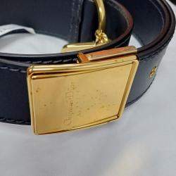 Christian Dior Navy Blue Leather Canvas Montaigne Box 30 Bag