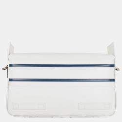 Pre Owned Christian Dior White/ Blue Small DiorCamp Messenger Bag