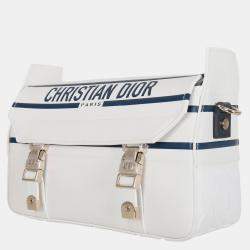 Pre Owned Christian Dior White/ Blue Small DiorCamp Messenger Bag