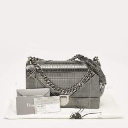 Dior Grey Patent Leather Medium Diorama Shoulder Bag