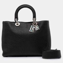 Dior Black Canyon Grained Lambskin Lady Dior Large Bag