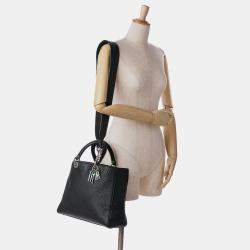 Dior Black Canyon Grained Lambskin Lady Dior Large Bag