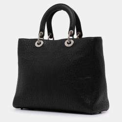 Dior Black Canyon Grained Lambskin Lady Dior Large Bag