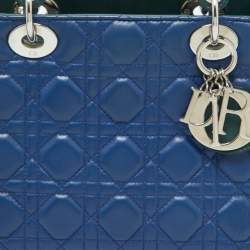 Pre Owned Dior Multicolor Cannage Leather Medium Lady Dior Tote