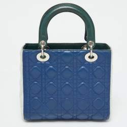 Pre Owned Dior Multicolor Cannage Leather Medium Lady Dior Tote