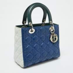 Pre Owned Dior Multicolor Cannage Leather Medium Lady Dior Tote