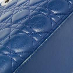 Pre Owned Dior Multicolor Cannage Leather Medium Lady Dior Tote