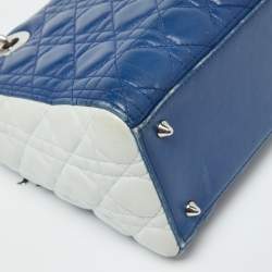 Pre Owned Dior Multicolor Cannage Leather Medium Lady Dior Tote