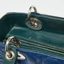 Pre Owned Dior Multicolor Cannage Leather Medium Lady Dior Tote