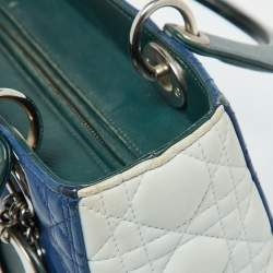 Pre Owned Dior Multicolor Cannage Leather Medium Lady Dior Tote