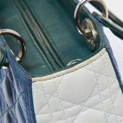 Pre Owned Dior Multicolor Cannage Leather Medium Lady Dior Tote