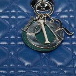 Pre Owned Dior Multicolor Cannage Leather Medium Lady Dior Tote