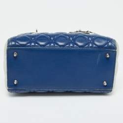 Pre Owned Dior Multicolor Cannage Leather Medium Lady Dior Tote