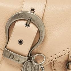 Pre Owned Dior Beige Leather Mini Gaucho Crossbody Bag