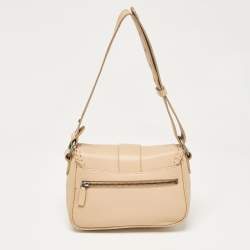 Pre Owned Dior Beige Leather Mini Gaucho Crossbody Bag