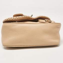 Pre Owned Dior Beige Leather Mini Gaucho Crossbody Bag