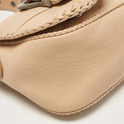 Pre Owned Dior Beige Leather Mini Gaucho Crossbody Bag