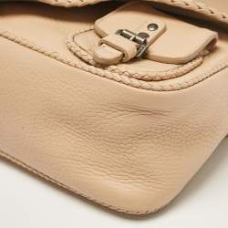 Pre Owned Dior Beige Leather Mini Gaucho Crossbody Bag