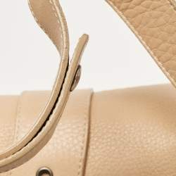 Pre Owned Dior Beige Leather Mini Gaucho Crossbody Bag