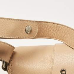 Pre Owned Dior Beige Leather Mini Gaucho Crossbody Bag