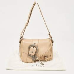 Pre Owned Dior Beige Leather Mini Gaucho Crossbody Bag