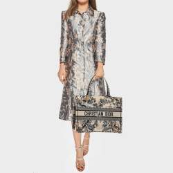 Pre Owned Dior Multicolor Embroidered Canvas Medium Garden Book Tote
